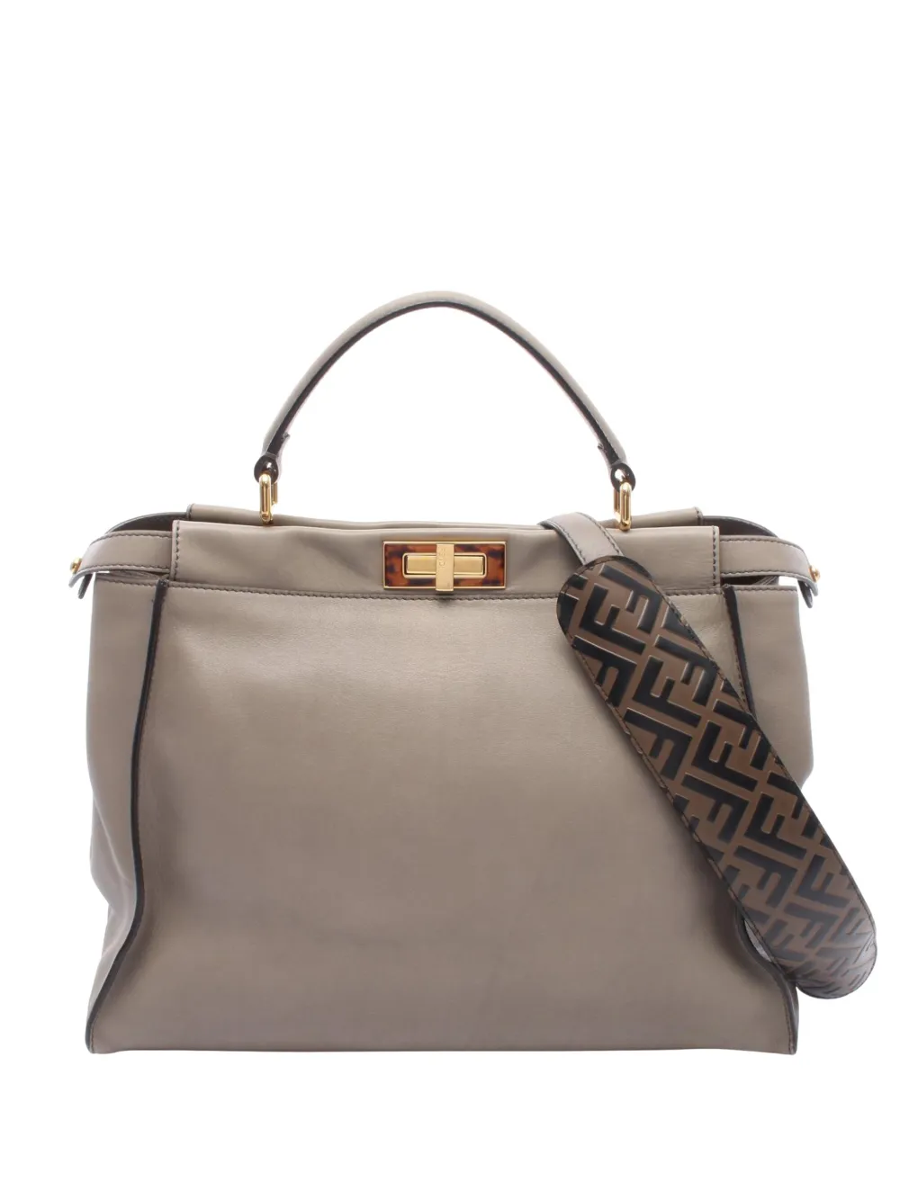 Fendi Pre-Owned 2000-2010 Large Leather Peekaboo satchel - Brown