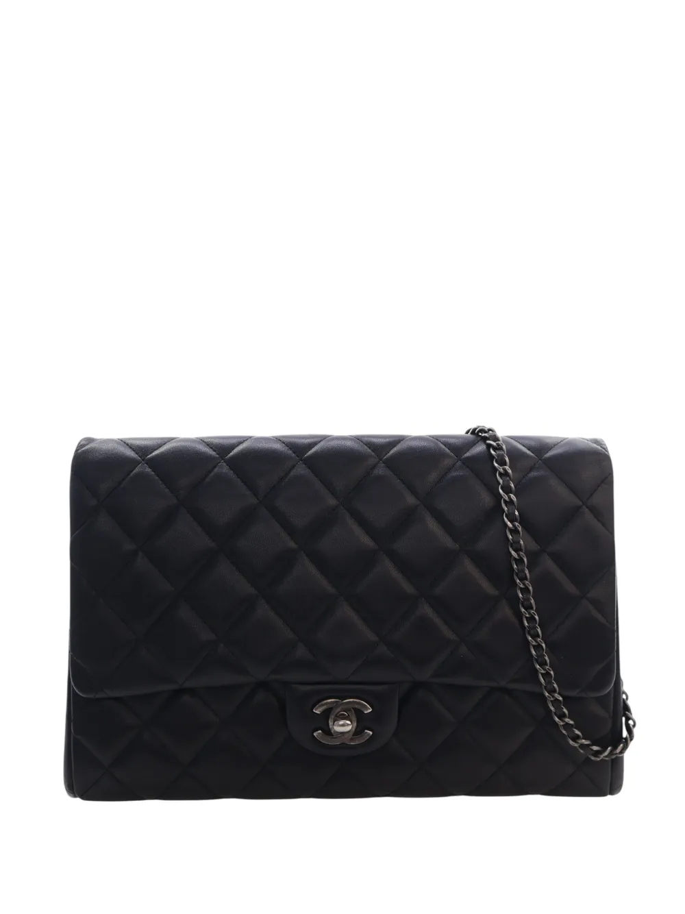 CHANEL Pre-Owned 2014 CC Quilted Lambskin Flap Clutch with Chain shoulder bag - Black