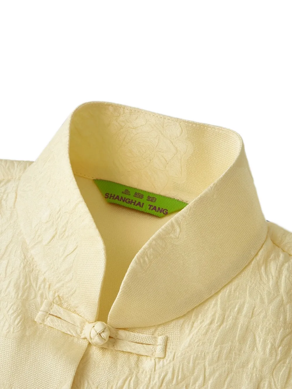 Shanghai Tang Blouse met jacquard Geel