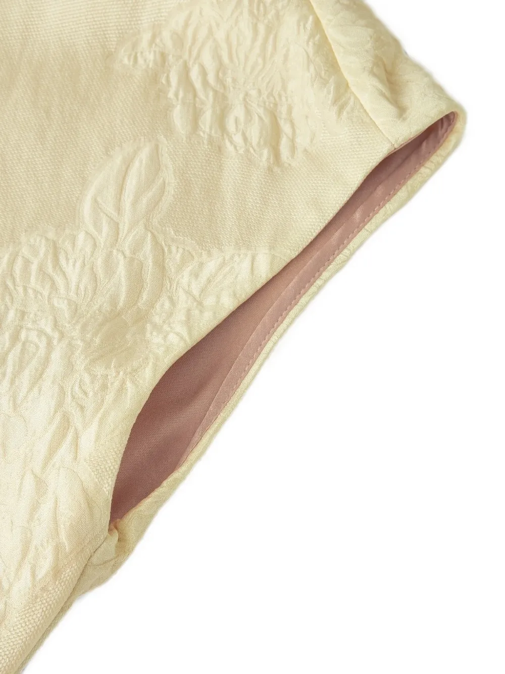 Shanghai Tang Qipao jurk met jacquard Beige