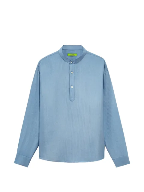 Shanghai Tang herringbone-weave silk shirt