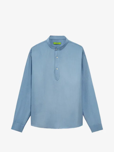 Shanghai Tang herringbone-weave silk shirt