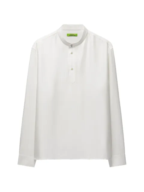 Shanghai Tang playera con media solapa y motivo de espiga