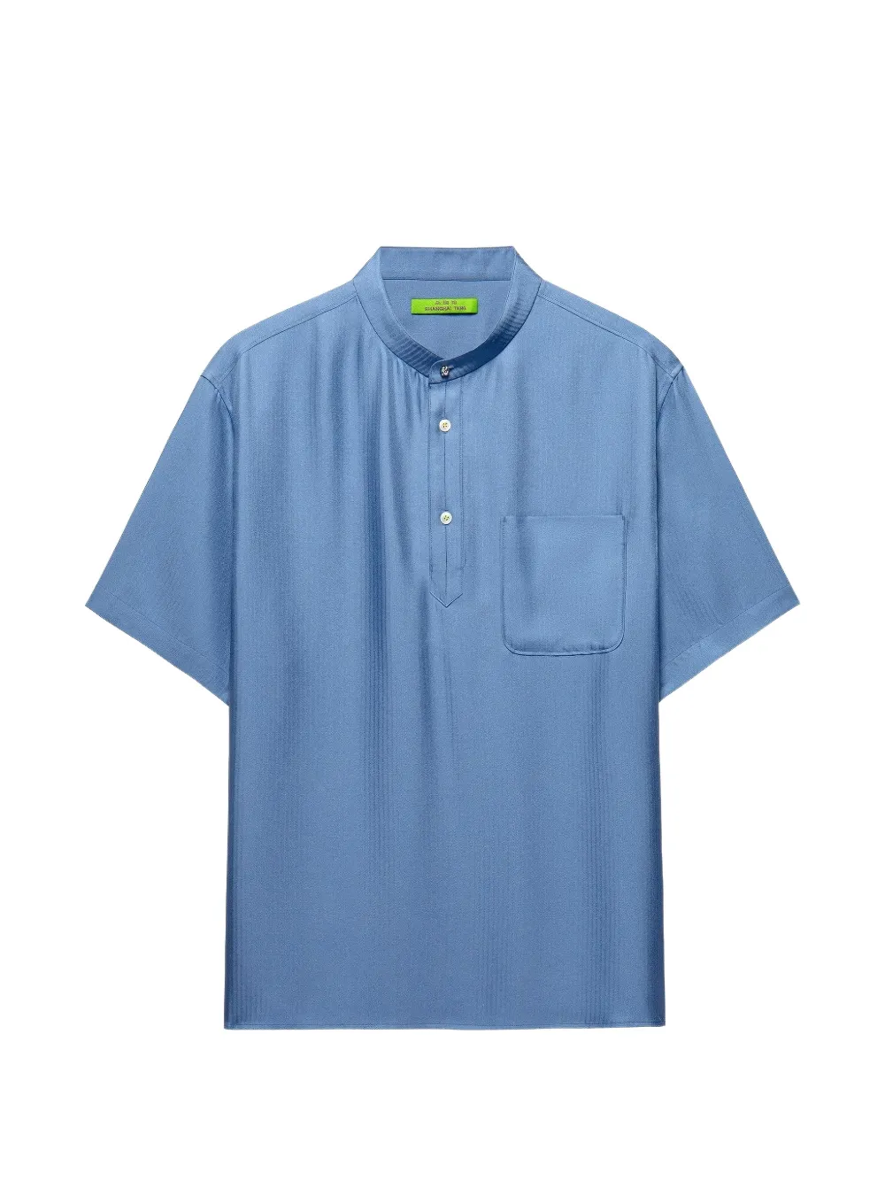 Shanghai Tang herringbone-pattern short-sleeved polo shirt - Blu
