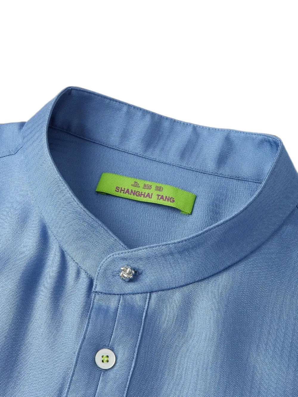 Shanghai Tang Shirtjack met visgraat-patroon Blauw