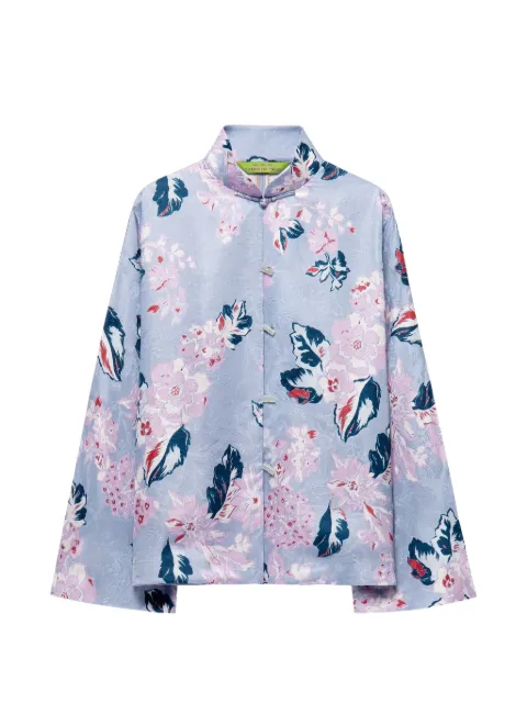 Shanghai Tang veste Scholar à fleurs en jacquard