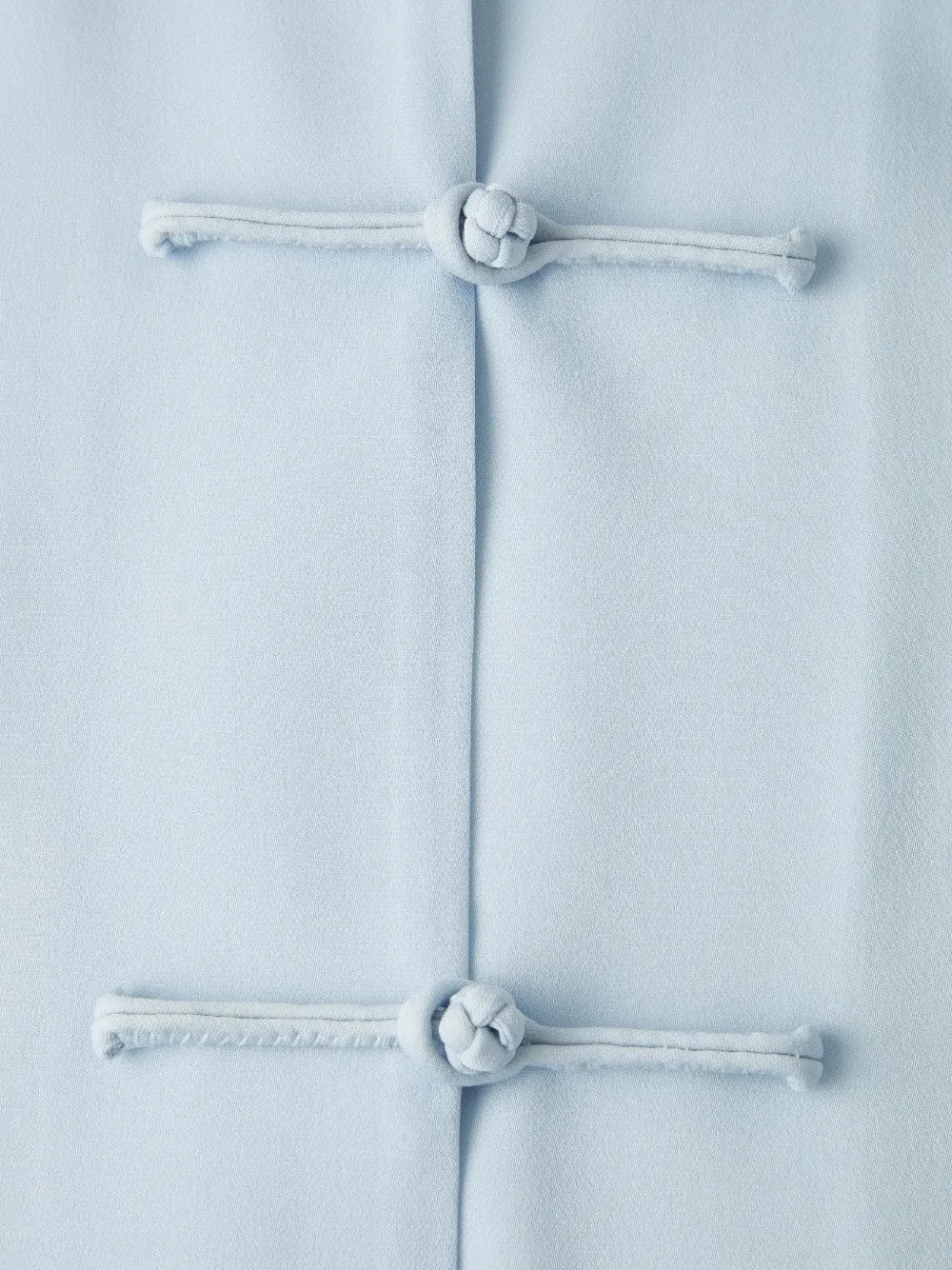 Shanghai Tang Blousejurk met kikkerknoop en ceintuur Blauw