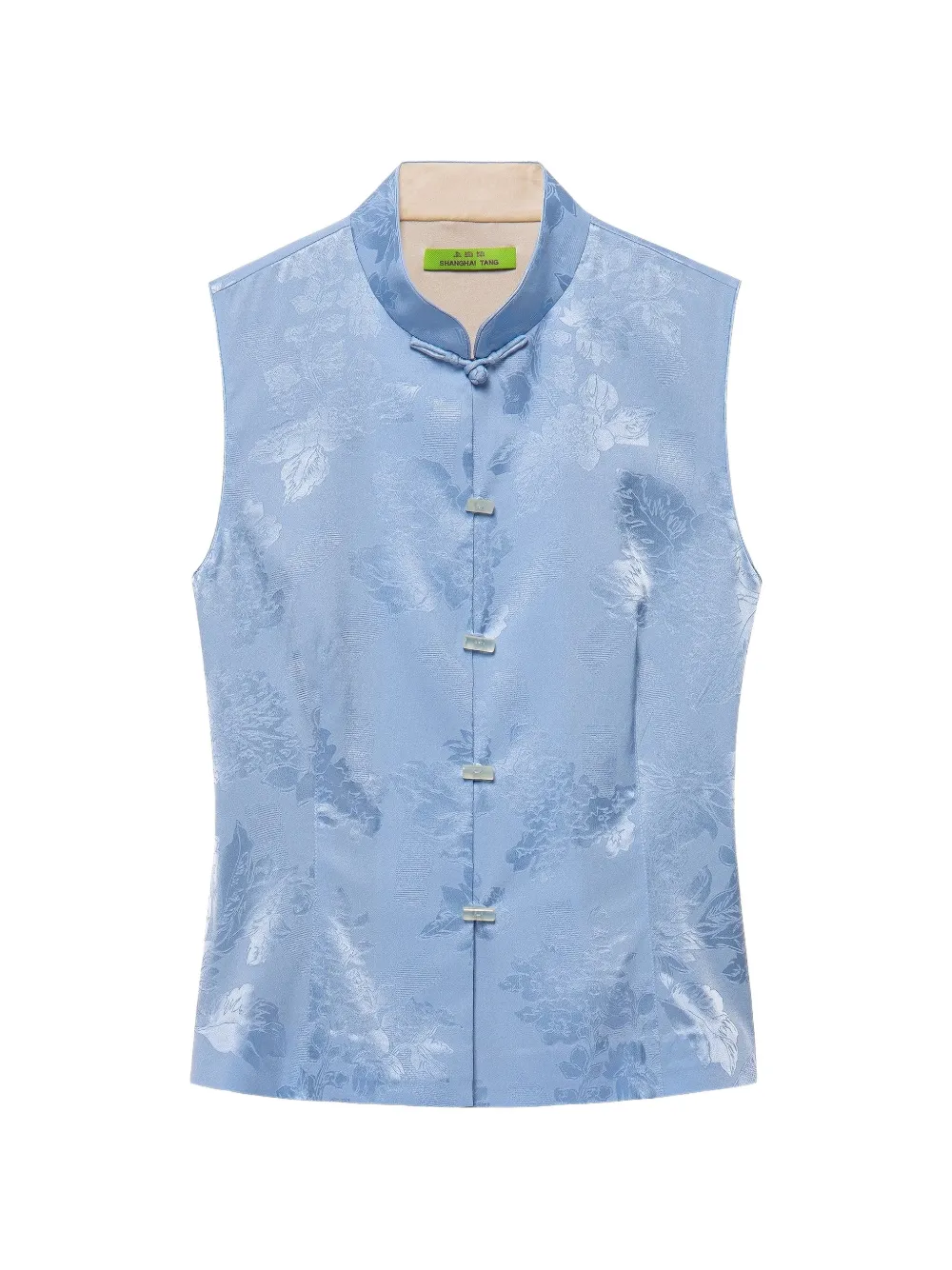 Shanghai Tang Qipao floral-jacquard top - Blu