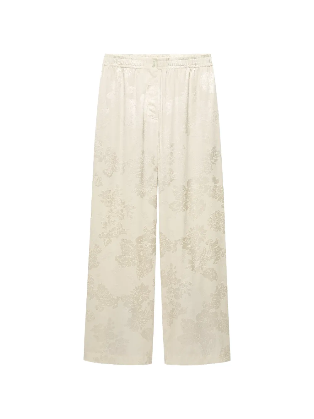 Shanghai Tang floral-jacquard flared trousers - Nude