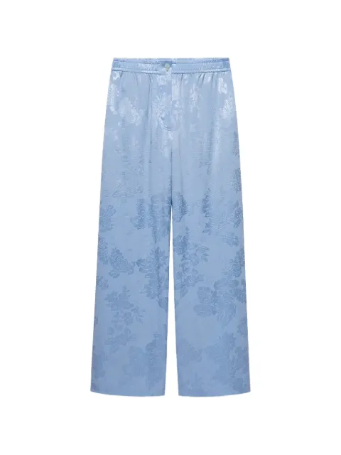 Shanghai Tang floral-jacquard flared trousers