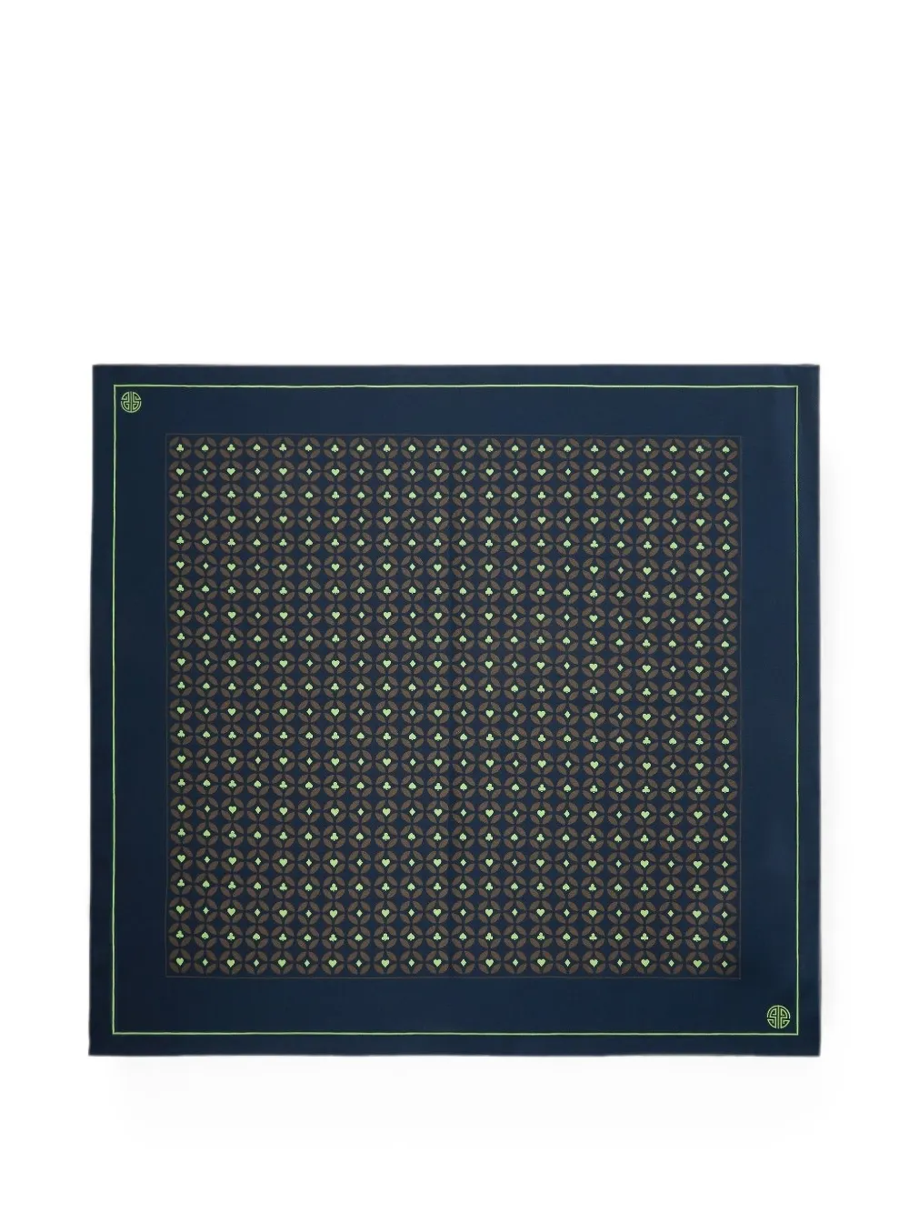 Shanghai Tang Moerbeizijden pochet met geometrische print Blauw