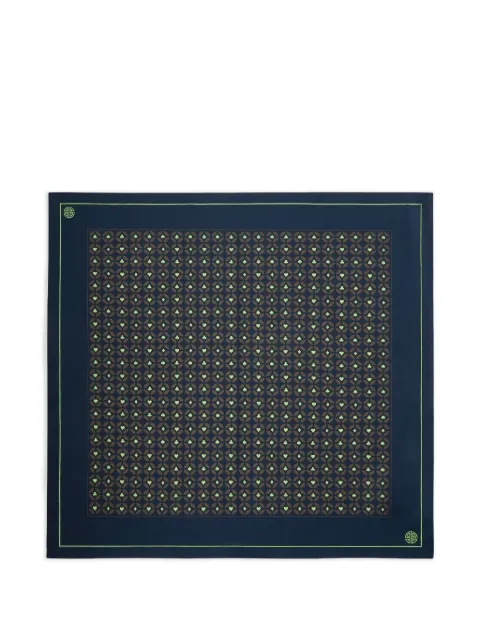 Shanghai Tang geometric-print mulberry silk pocket square
