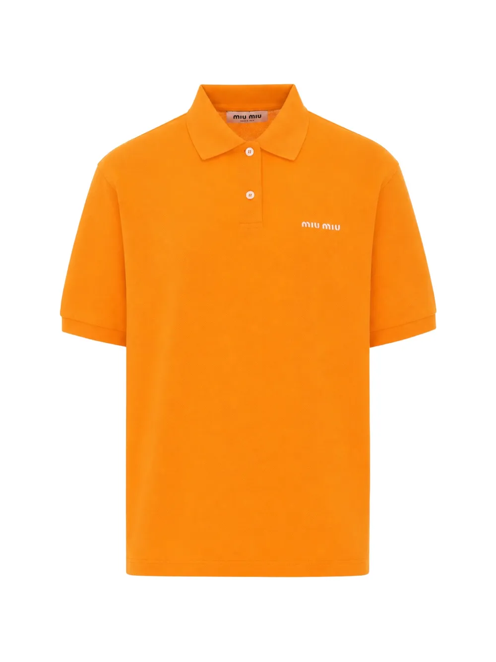 Miu Miu embroidered-logo polo shirt - Arancione