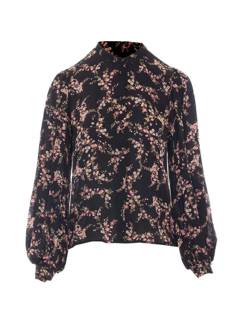 TWINSET floral-print long-sleeve shirt Zwart