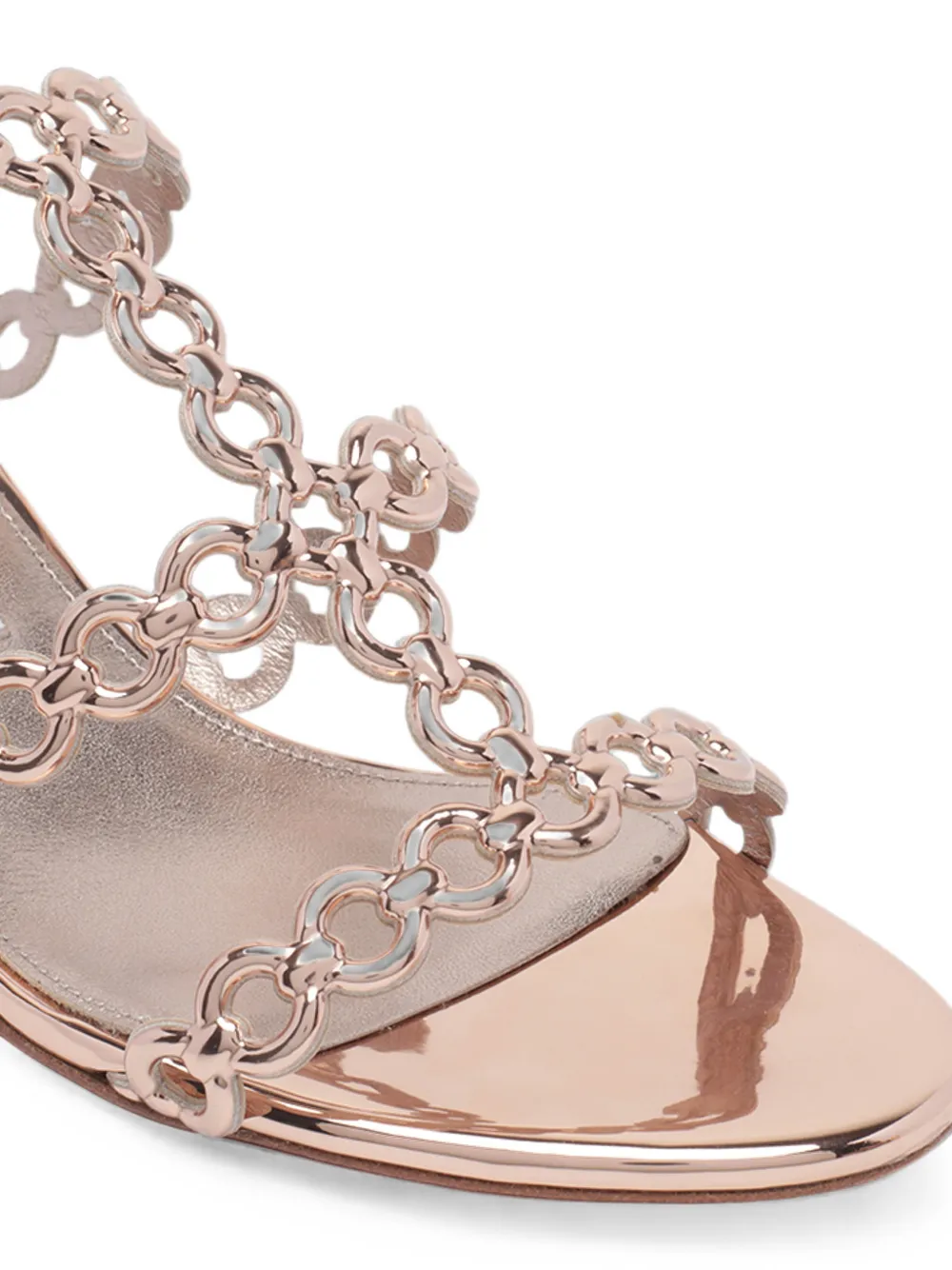 Aquazzura intertwined-chain block-heel sandals Goud