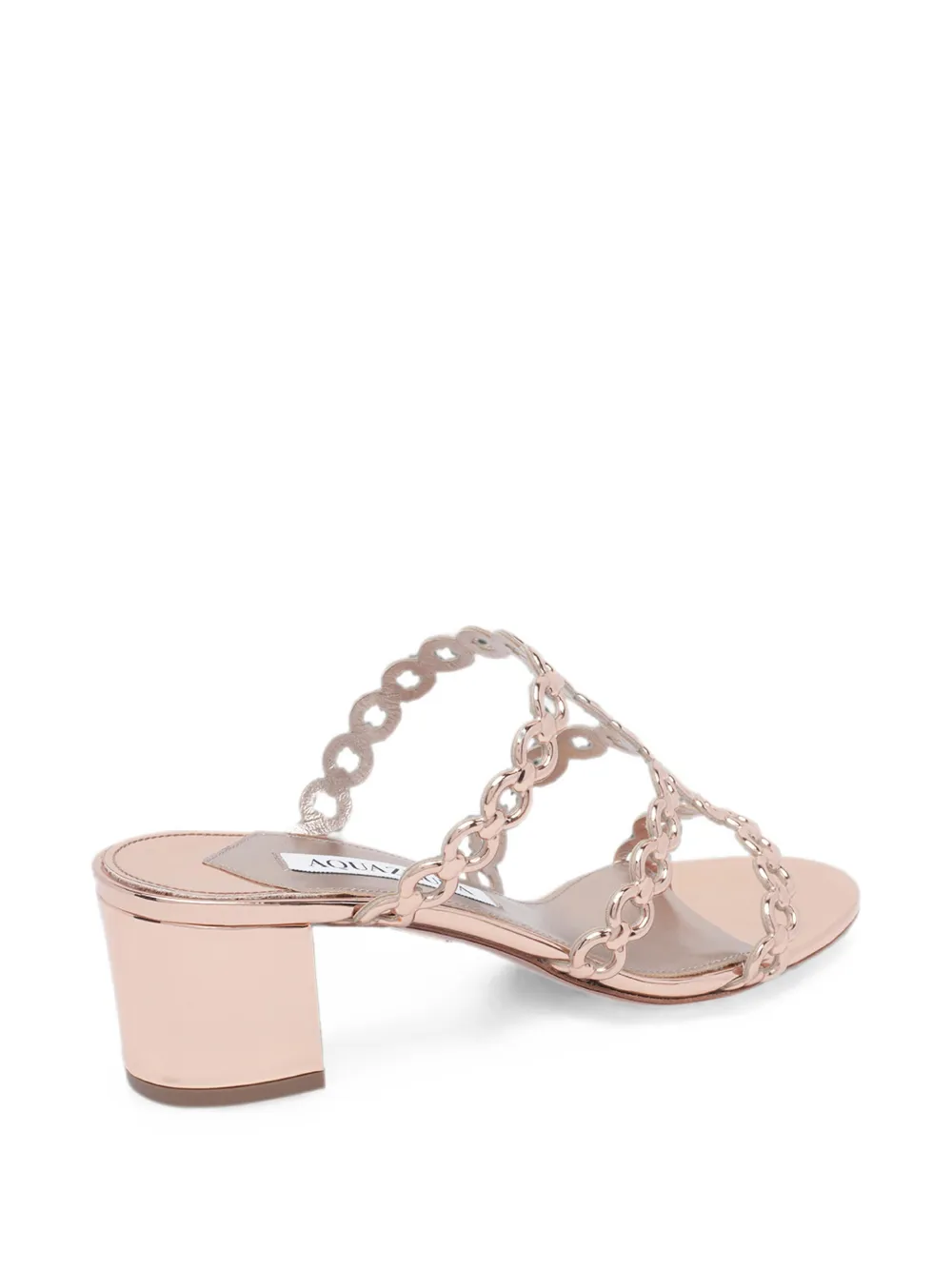 Aquazzura intertwined-chain block-heel sandals Goud