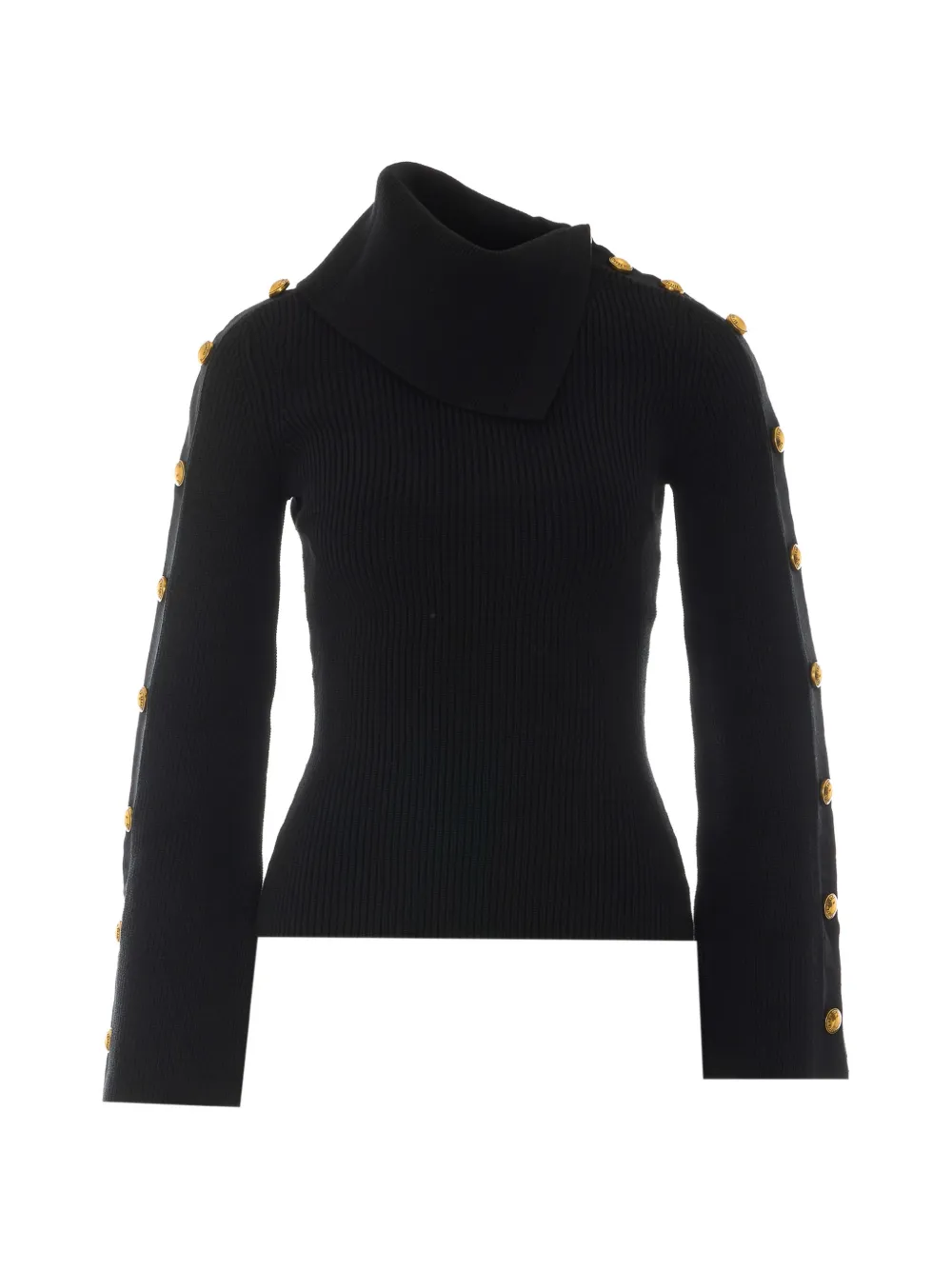 Elisabetta Franchi button-embellished high-neck sweater - Schwarz
