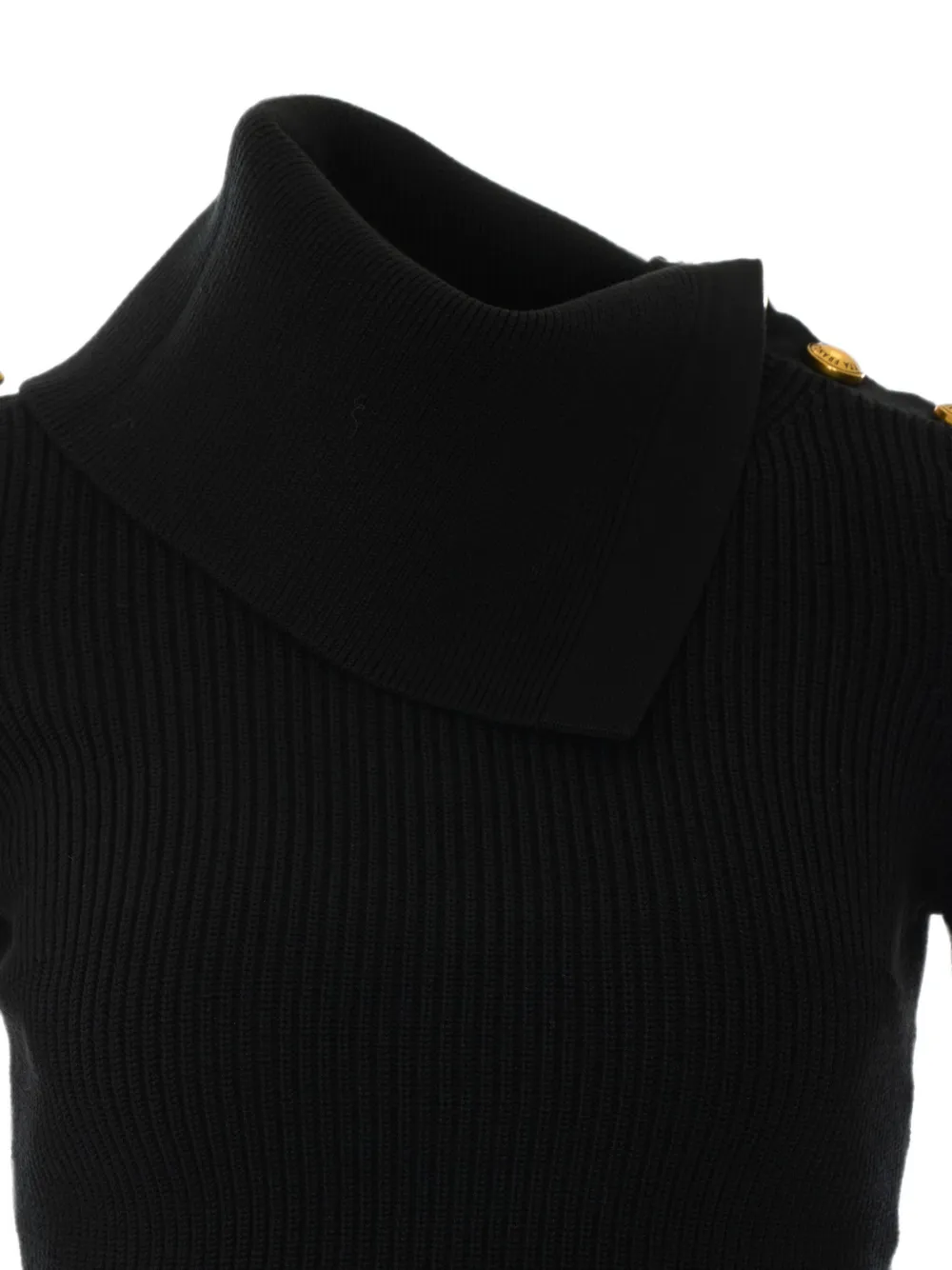 Elisabetta Franchi Gebreide pullover met sierknopen Zwart