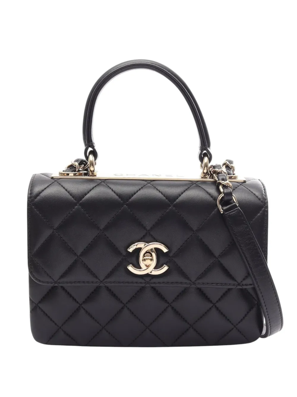CHANEL Pre-Owned 2021-2026 Mini Quilted Lambskin Trendy CC Flap satchel - Black