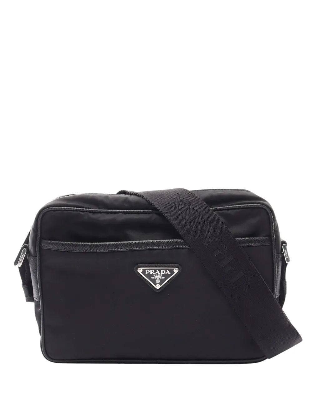 Prada Pre-Owned 2013-2026 Saffiano Trimmed Tessuto Camera Bag crossbody bag - Schwarz