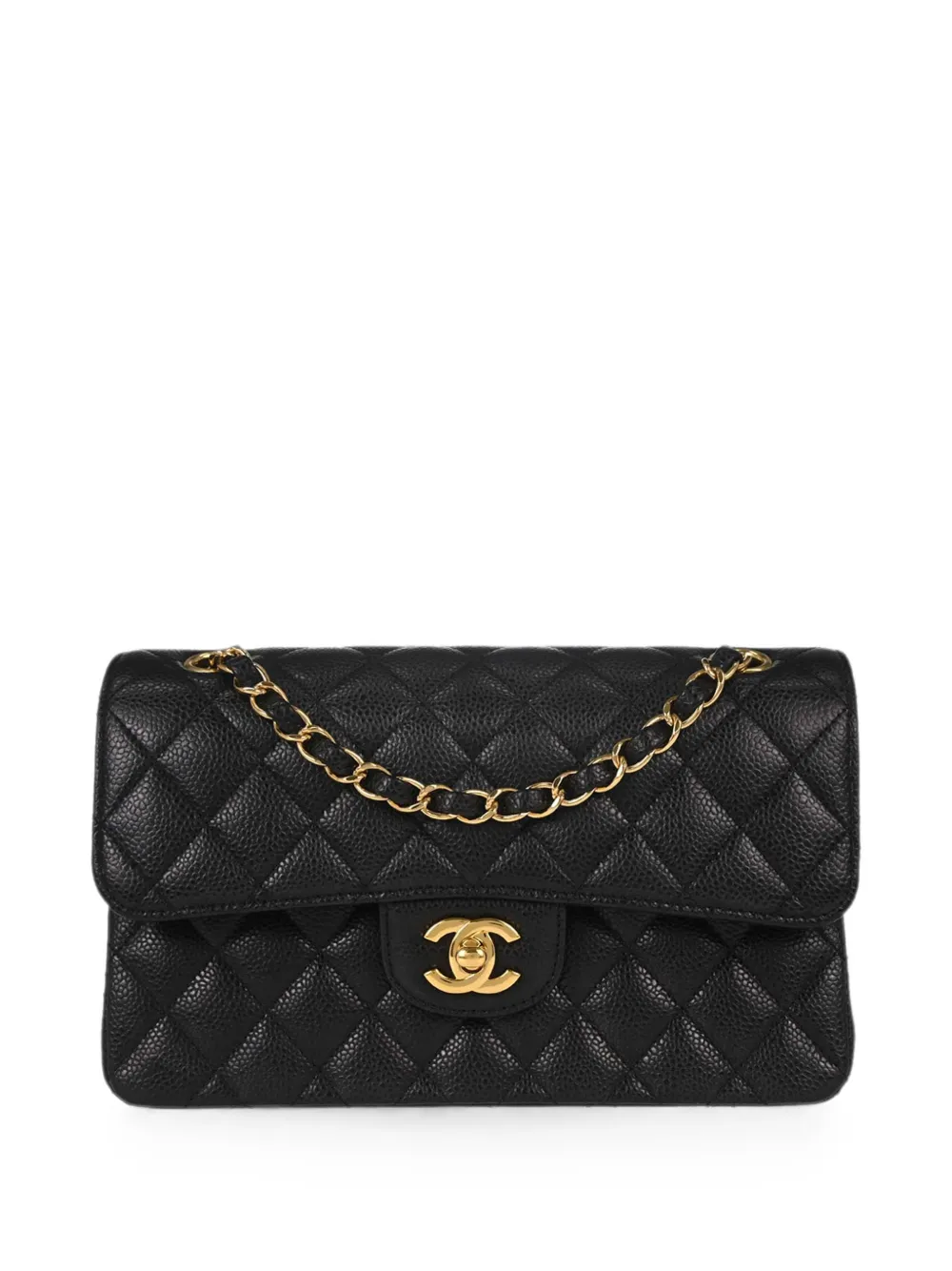 Pre-owned Chanel 2018 Classic Double Flap Shoulder Bag In Black