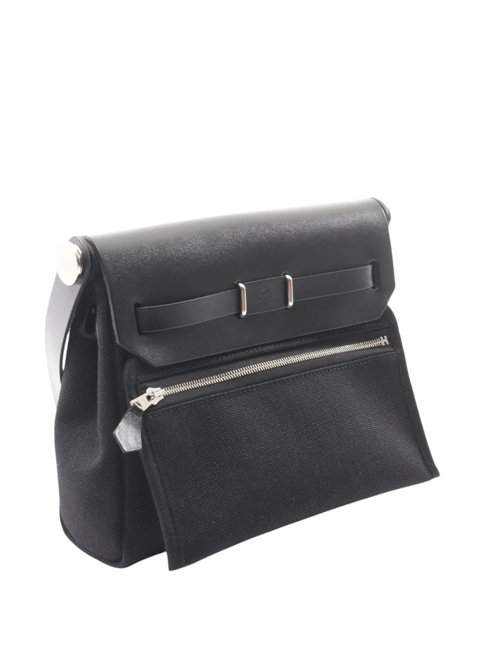 Hermès Pre-owned 2026 Military Toile and Vache Hunter Herbag Zip 20 Crossbody Bag in Black, view 3