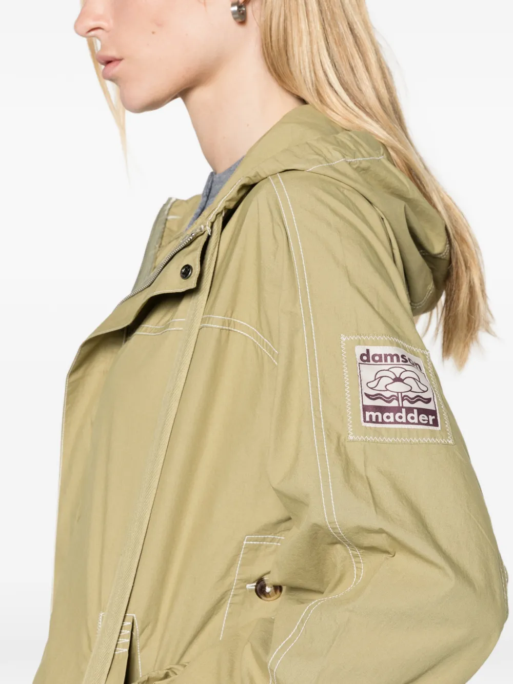 DAMSON MADDER Blake hooded jacket sage Groen
