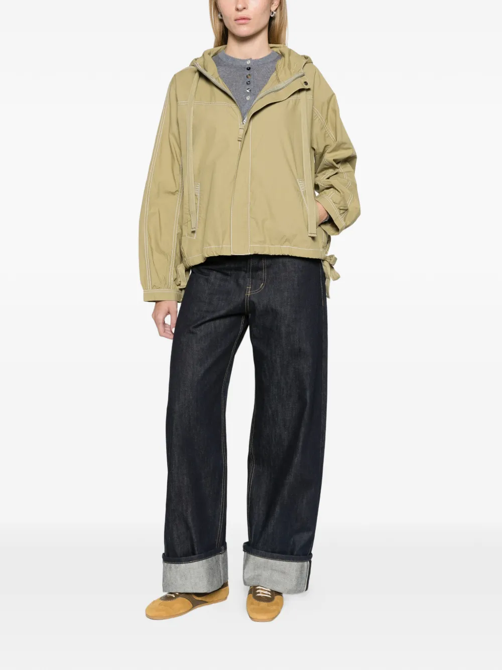 DAMSON MADDER Blake hooded jacket sage Groen