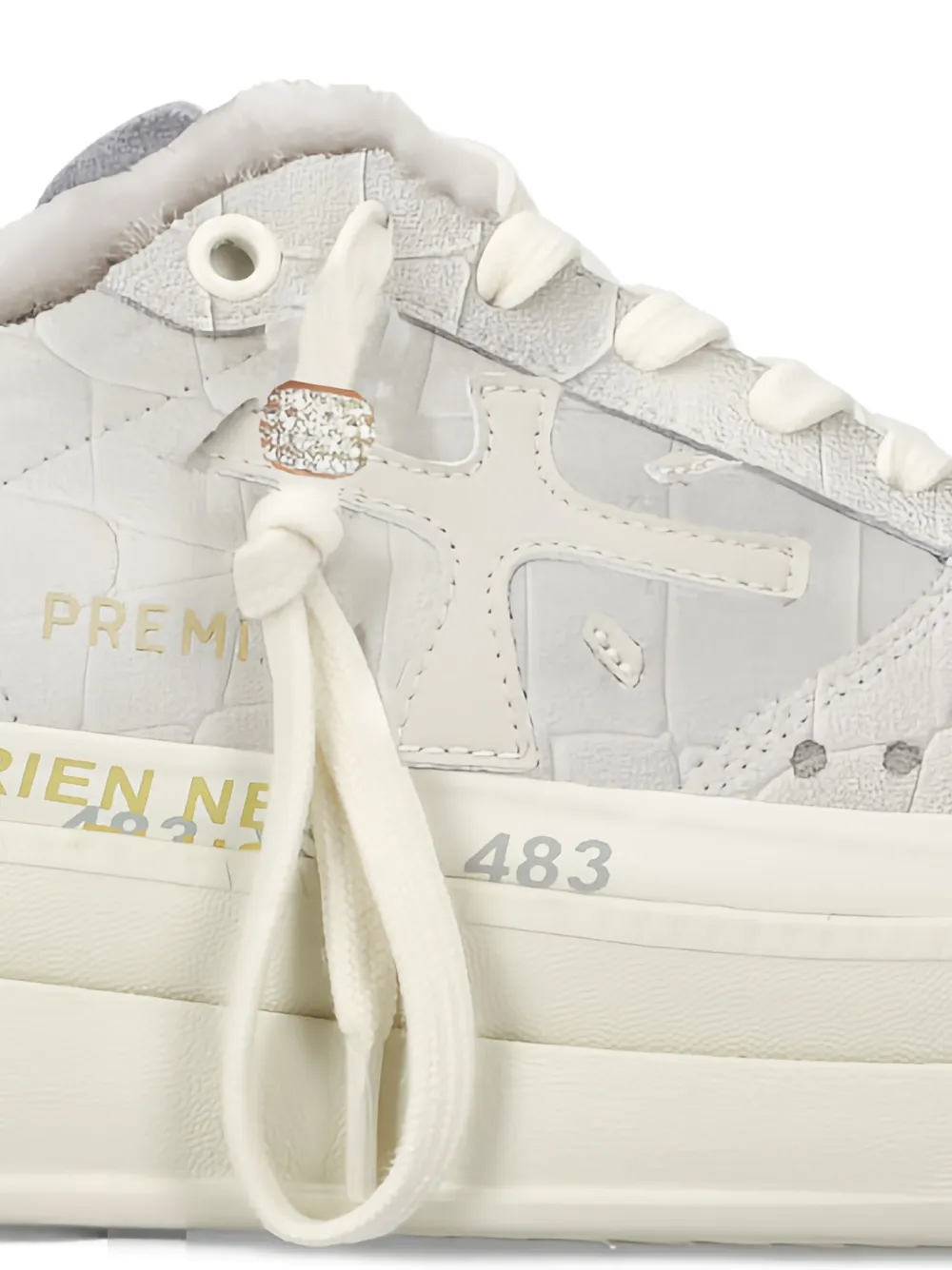 Premiata Micol croc-effect platform sneakers Beige