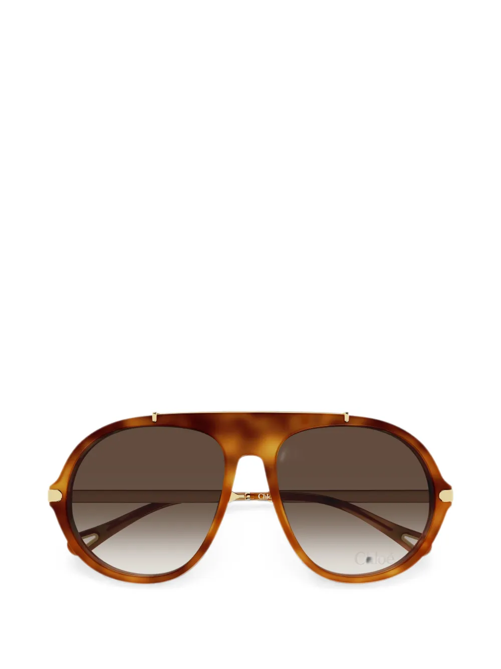 Chloé Eyewear tortoiseshell-effect pilot-frame sunglasses - Marrone