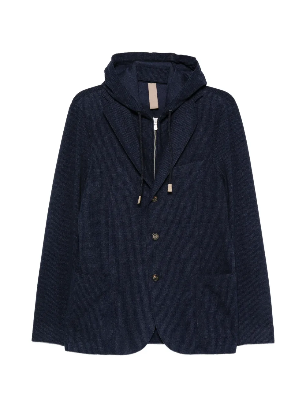 Eleventy hooded waffle-knit jacket