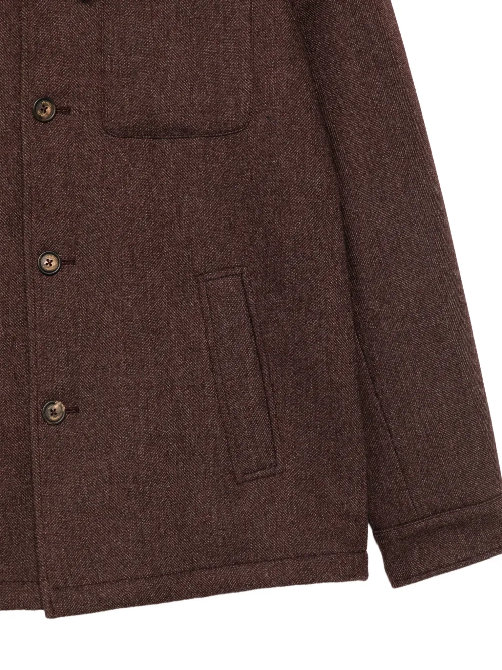 Eleventy Jack met visgraat-patroon en capuchon Bruin