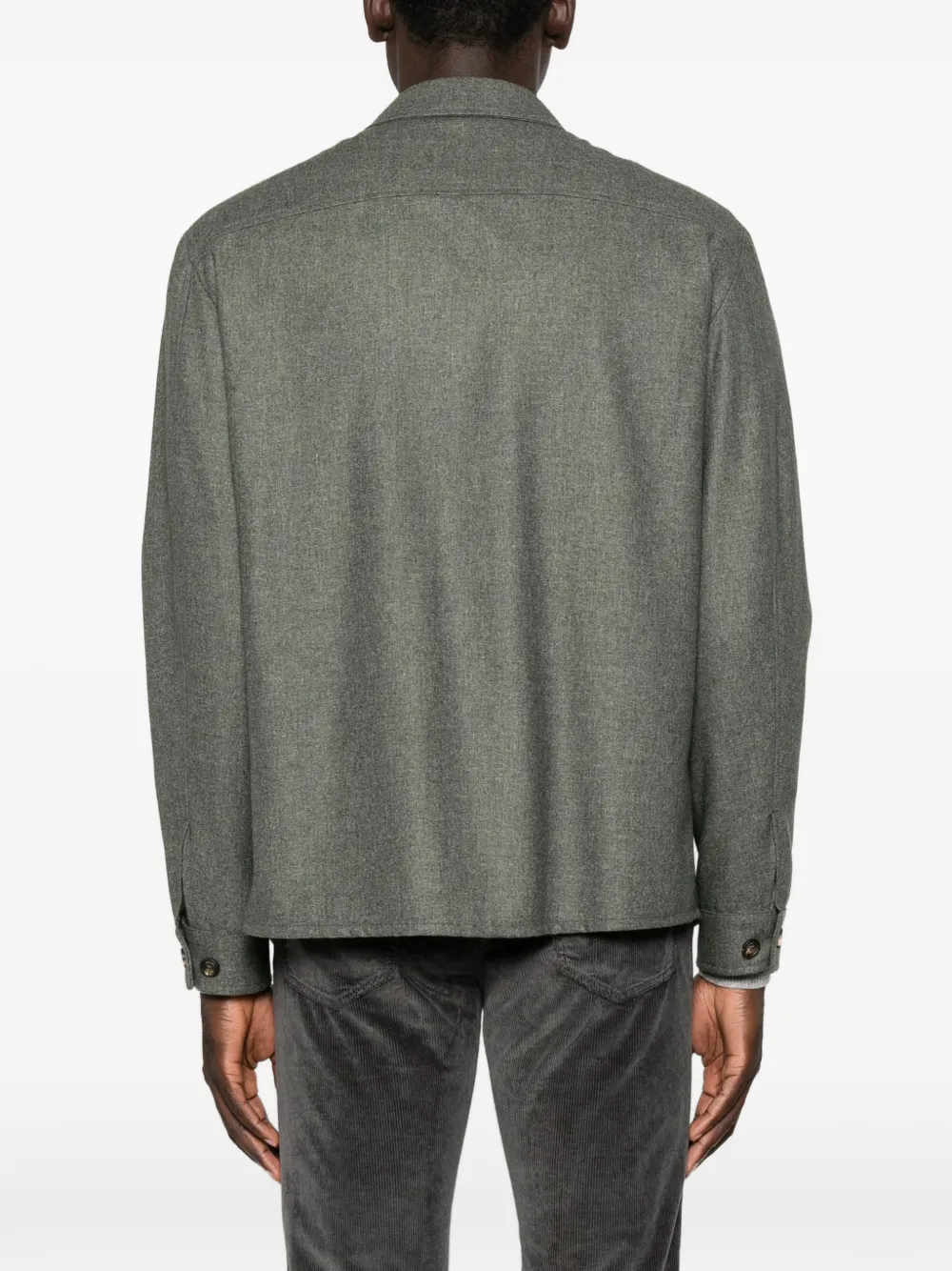 Eleventy Shirtjack met klepzak Groen