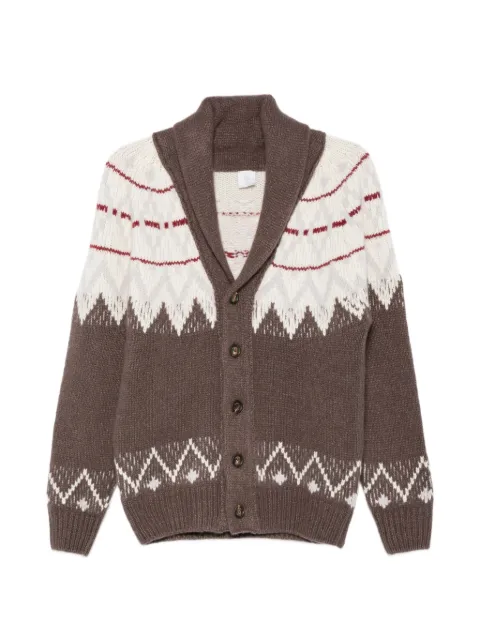 Eleventy Fair Isle shawl-collar cardigan