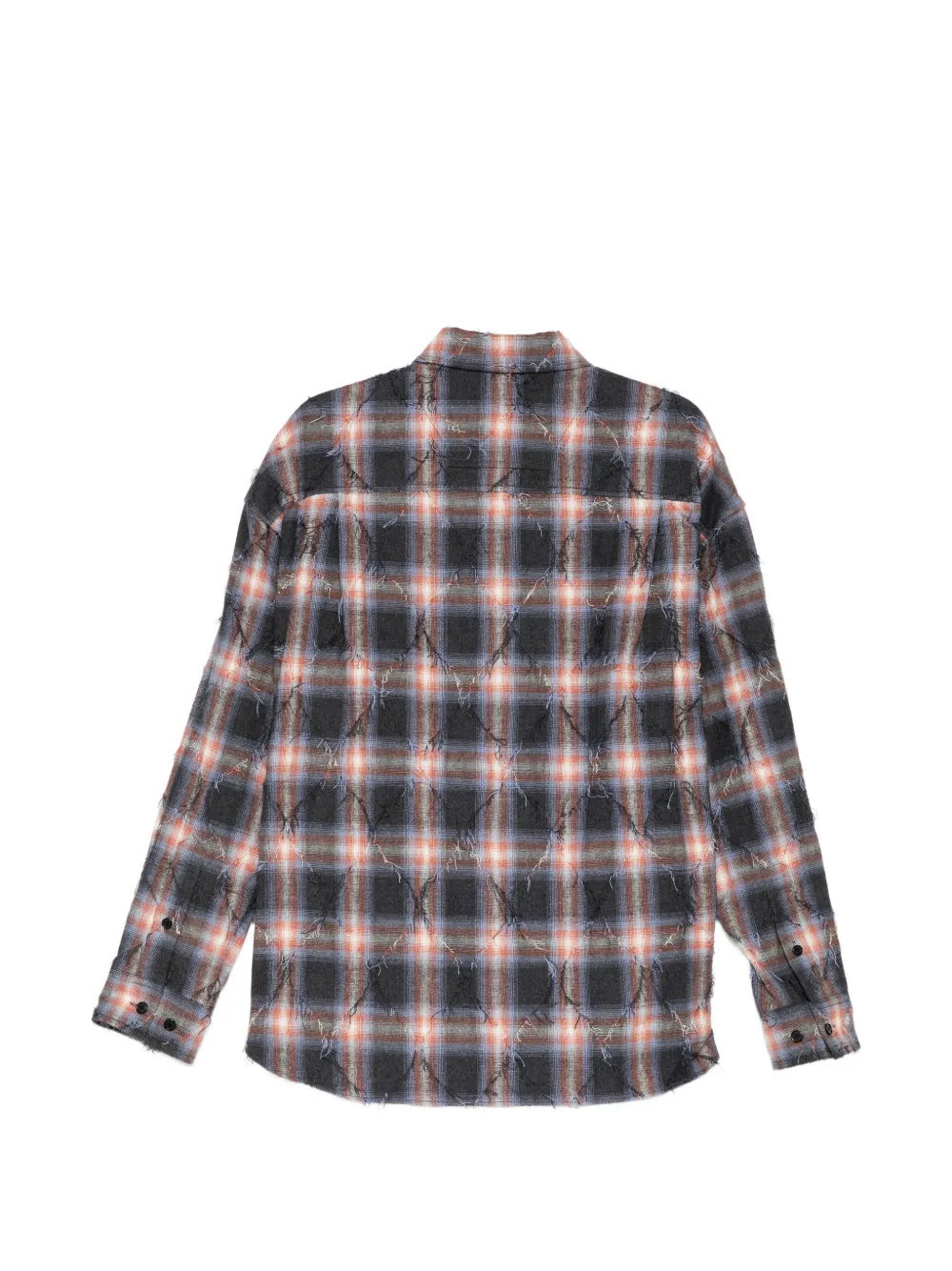 Juun.J Gerafeld overhemd met argyle-ruit Blauw