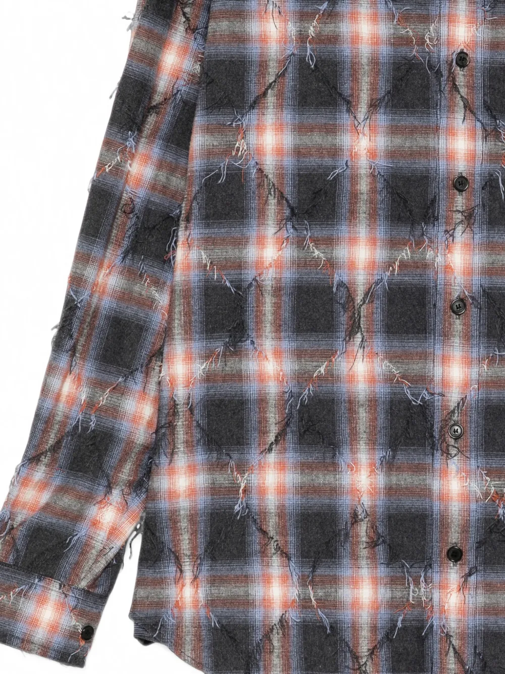Juun.J Gerafeld overhemd met argyle-ruit Blauw