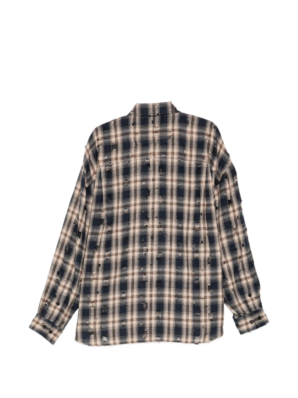 Juun.J Gerafeld geruit shirt Blauw