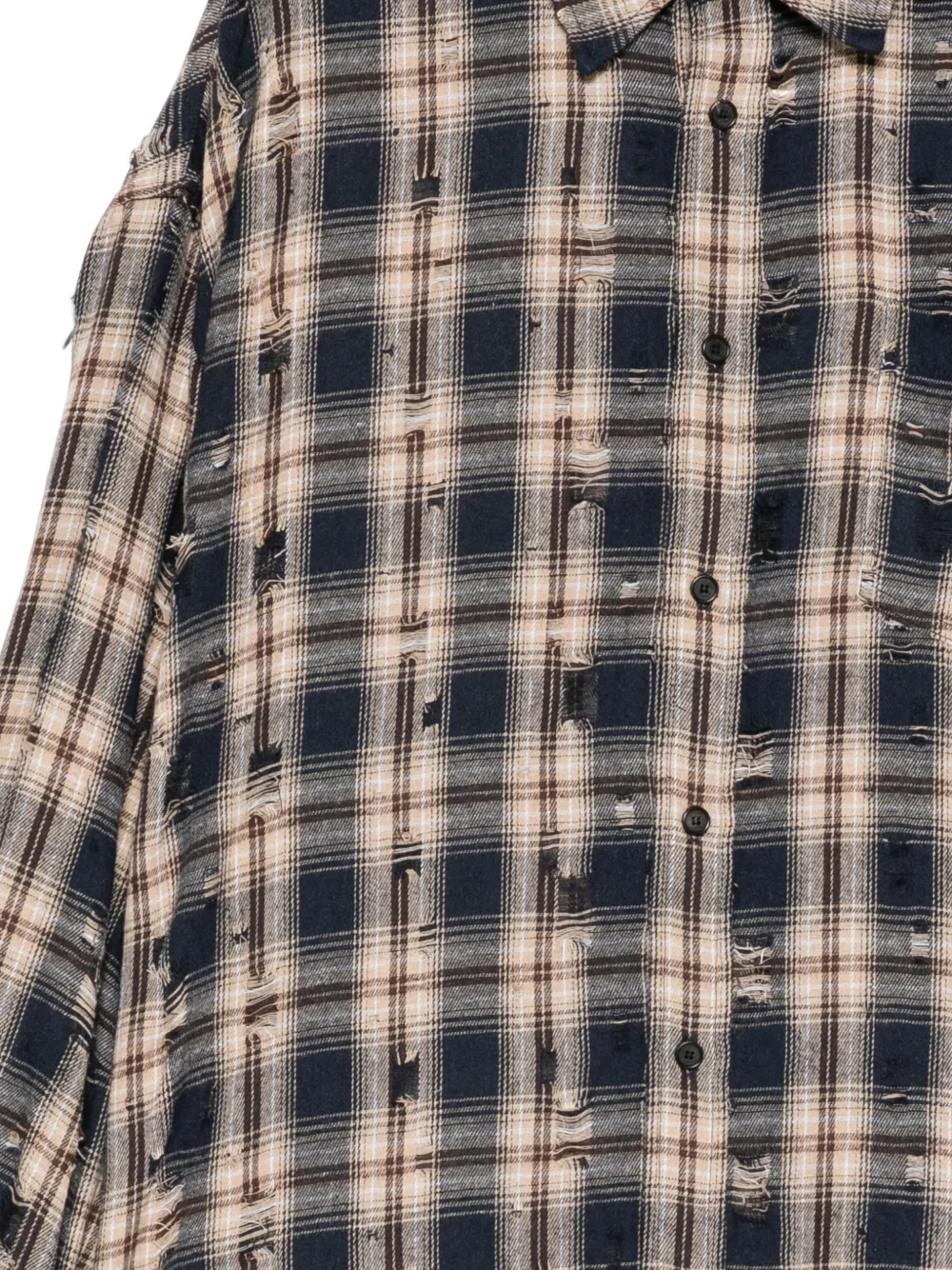 Juun.J Gerafeld geruit shirt Blauw
