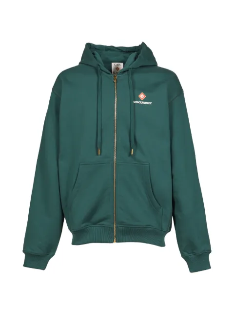 Casablanca green sport-type zip‑up hooded sweatshirt
