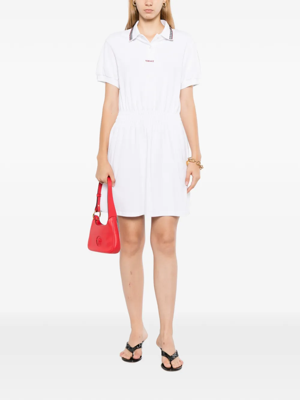Versace Jurk met geborduurd logo Wit