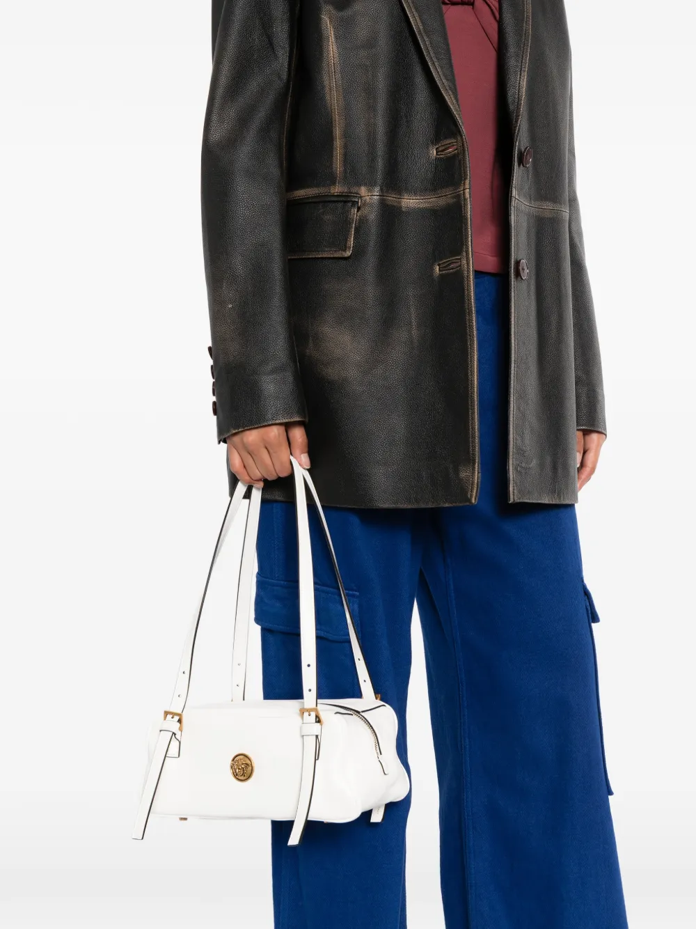 Versace Emblème shoulder bag Wit
