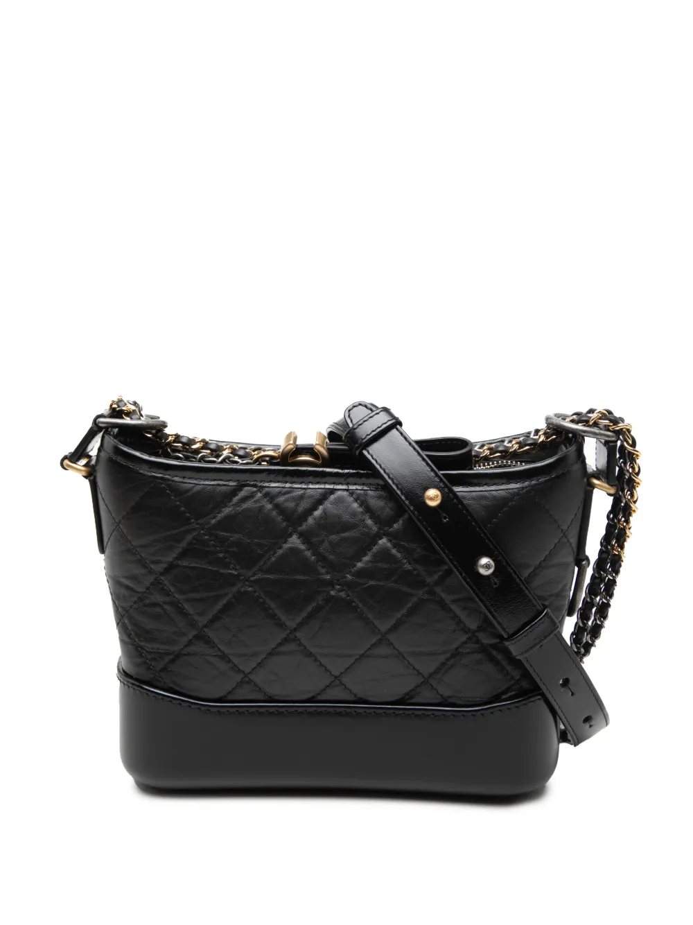 CHANEL Pre-Owned 2021-2026 Small Quilted Aged Calfskin Gabrielle Hobo shoulder bag - Black