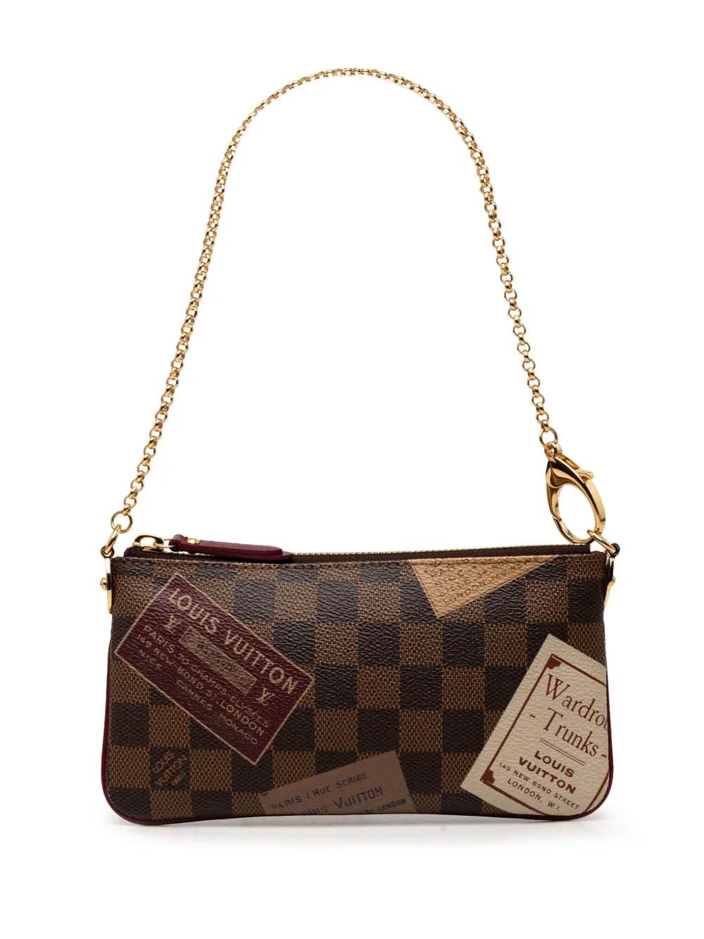 Louis Vuitton Pre-Owned Pochette Trunks Labels Milla MM in tela Damier Ébène 2009 - Marrone