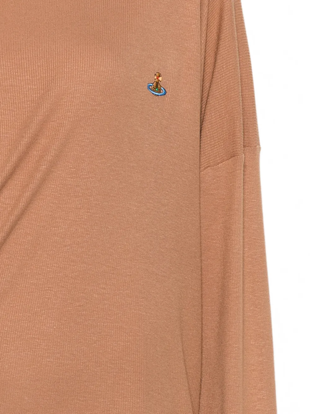 Vivienne Westwood T-shirt met lange mouwen en Orb-borduurwerk Bruin