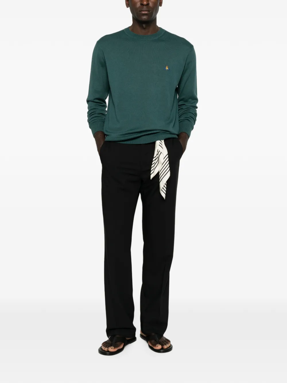 Vivienne Westwood Alex trui met geborduurde Orb Groen