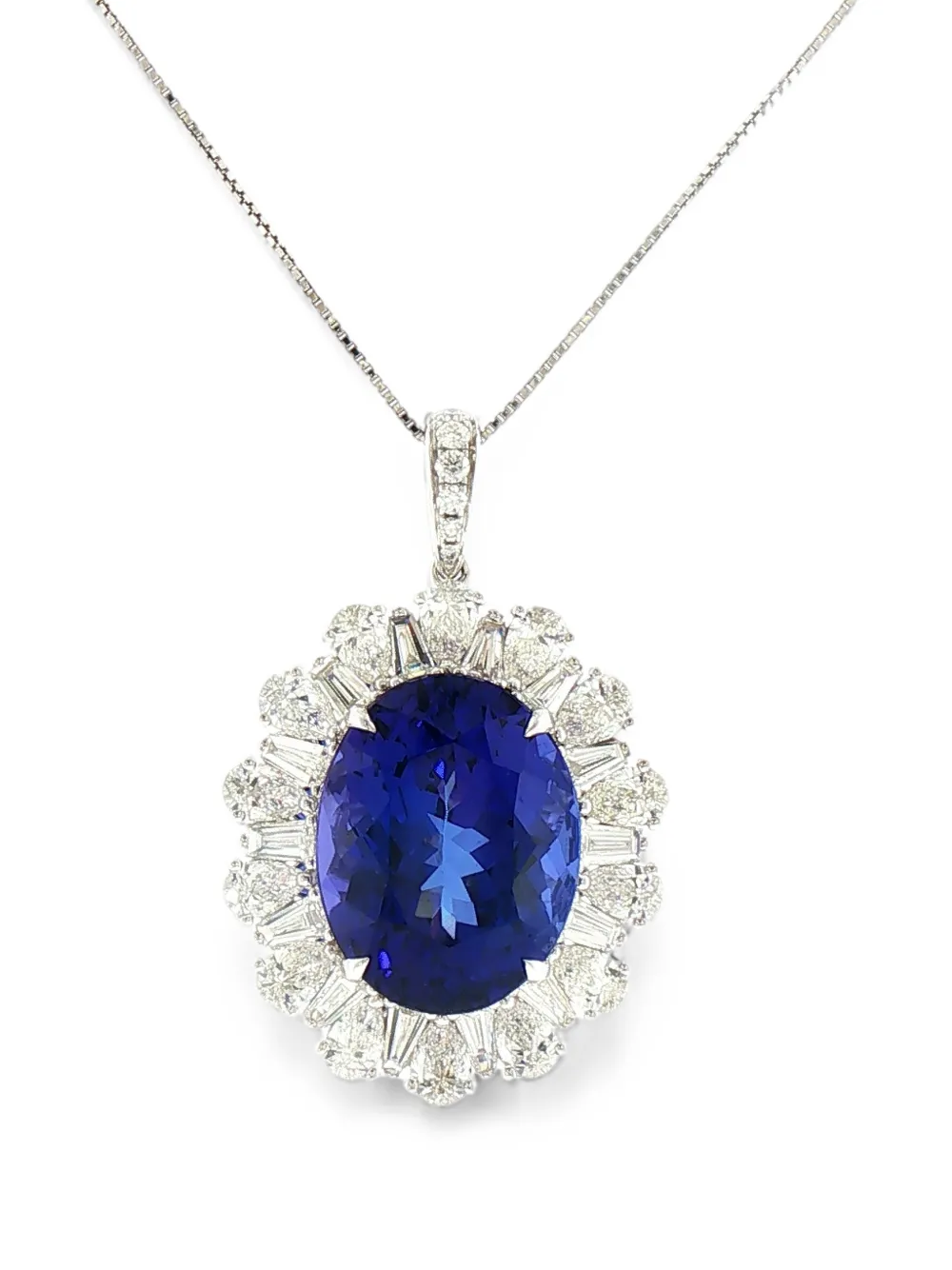 HYT Jewelry Halskette mit Tansanit und Diamanten - Silber
