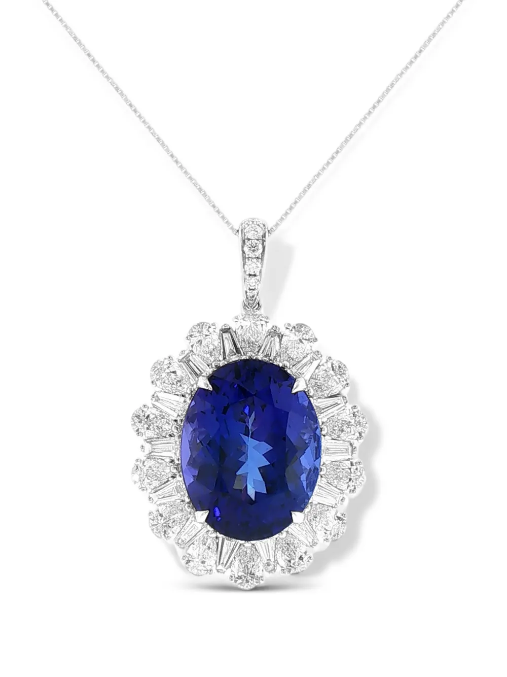 HYT Jewelry Halskette mit Tansanit und Diamanten - Silber