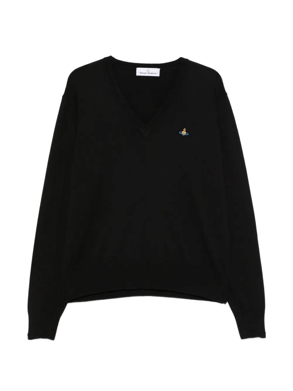 Vivienne Westwood Orb-embroidered V-neck sweater - Nero