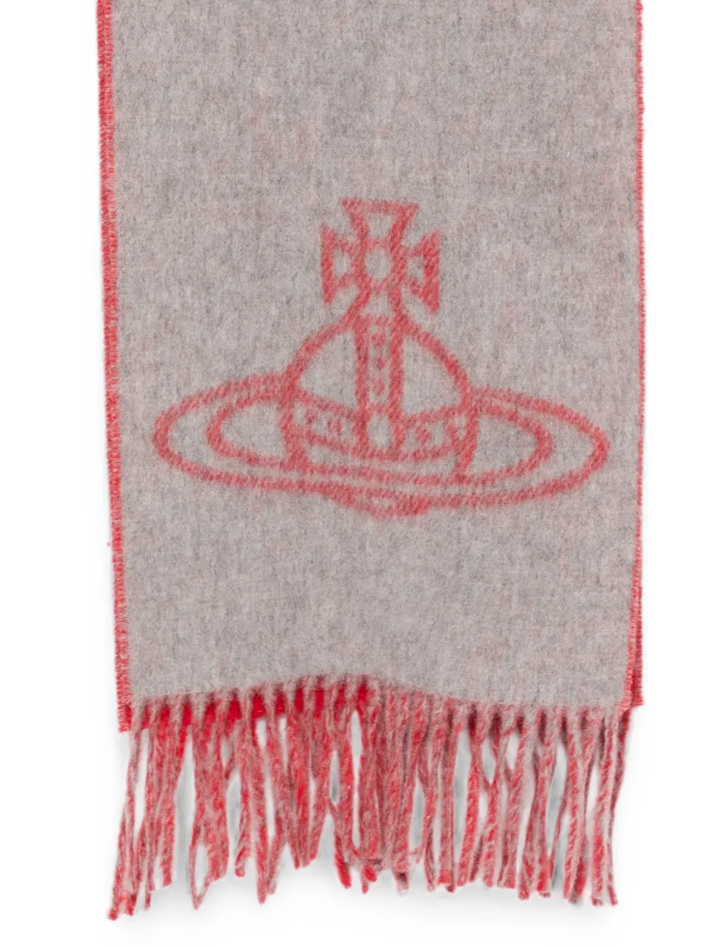Vivienne Westwood Sjaal met Orb-intarsia en franje Grijs