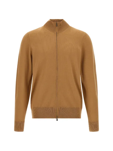 BOSS high-neck zip-up cardigan